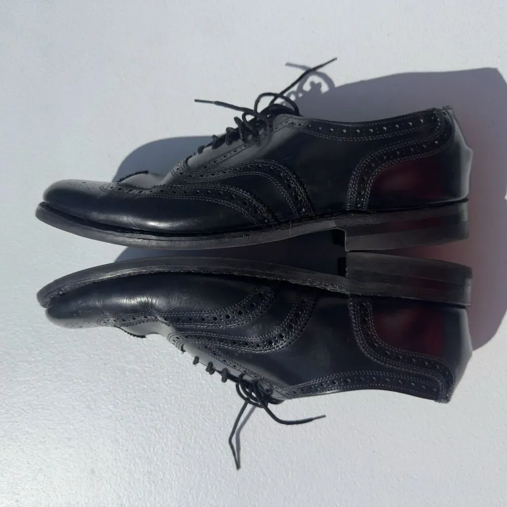 Florsheim Men's 10D Black Leather Wingtip Oxford Dress Shoes 3105